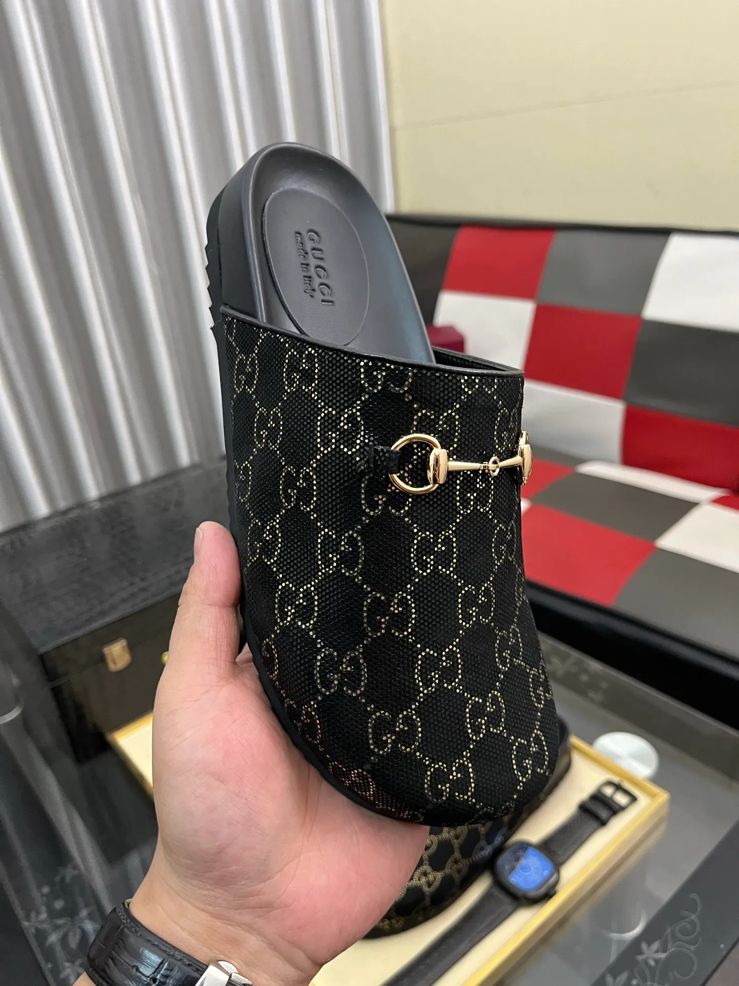 Ex-factory price: 420⌚️⌚️[Gucci] 2025 new season half-slip men's shoes, made of Italian imported first-layer frosted cowhide➕sheepskin lining, original hardware buckle, original combination wear-resistant outsole, real shot 🎬 Very comfortable on the feet, size 38-44